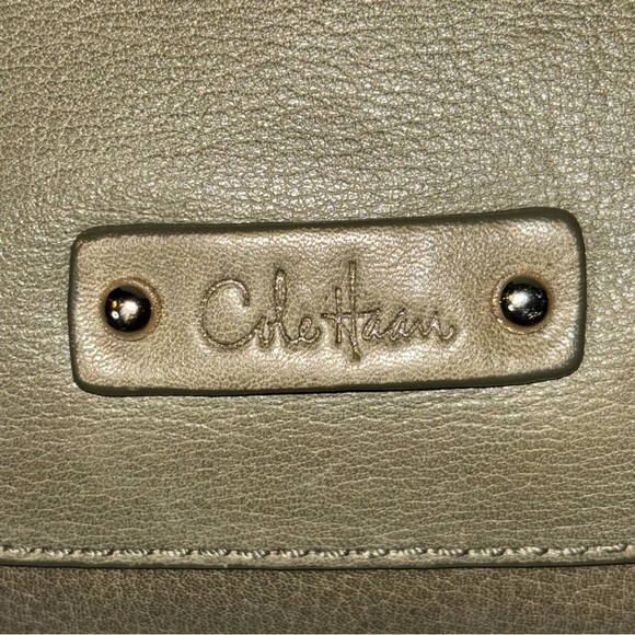 🔥SALE Cole Haan Woven Flap Shoulder Messenger Bag w/Crossbody Strap Olive Green - Picture 9 of 12